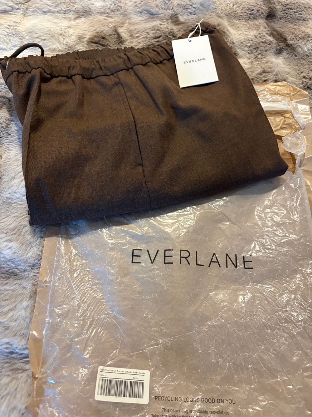 Everlane Dark Brown Pants with drawstring